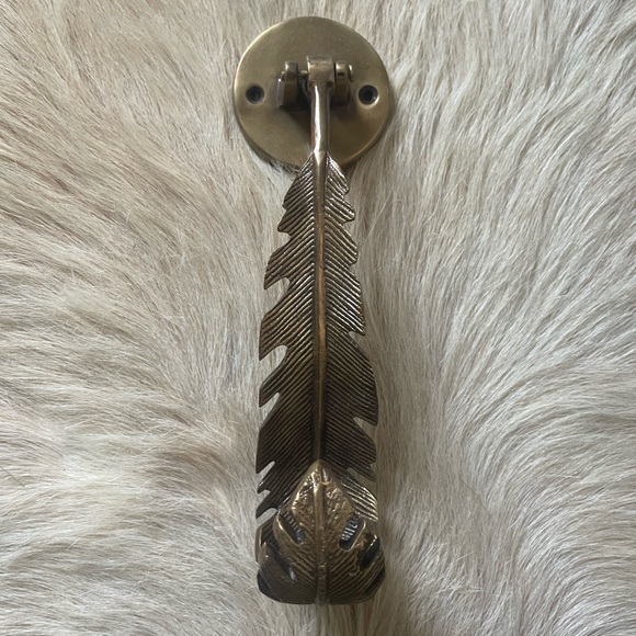 Anthropologie Other Anthropologie Brass Feather Door Knocker Poshmark